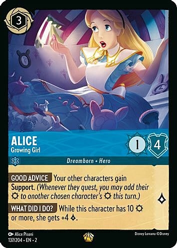 Alice - Growing Girl (Legendary) - Rise of the Floodborn 137/204 - Disney Locarcana